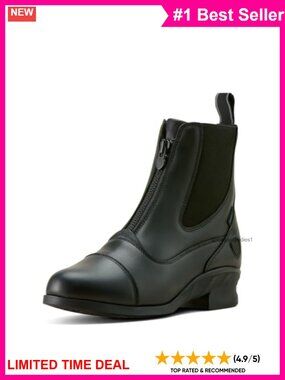 ARIAT Heritage Zip Waterproof Paddock Boot Leather Equestrian Ankle Boot